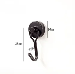 Heavy Duty No Drill Magnetic Wall Hooks - Black, Rustproof, Industrial Strength, 50kg Capacity, Suction Cup Design for Kitchen and Room Storage (Black)