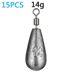 Premium Fishing Sinker Set - 15-Piece Metal Jig Tackle Kit with Various Weights (14g drop shot 15PCS)