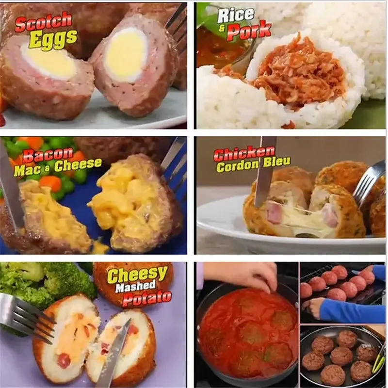 Meatballs Maker Meat Fish Ball Mold Christmas Kitchen Homemade Stuffed Meatballs Cooking Tool Stuffed Ball Maker Gadgets meat ball maker