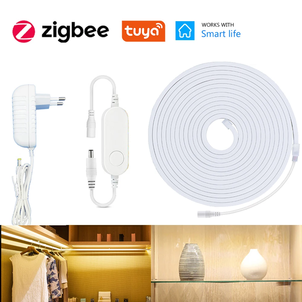 Tuya-Zigbee-12V-Neon-LED-Strip-1m-2m-3m-4m-5m-Waterproof-Dimmable-Lamp ...
