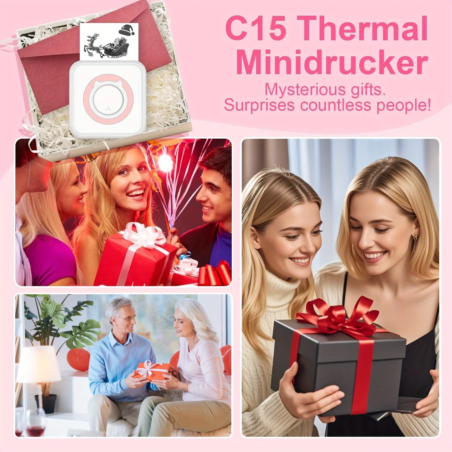 Mini Pocket Thermal Label Receipt Photo Notebook Printer for Learning Notes Image Printing, Compatible with iOS and Android