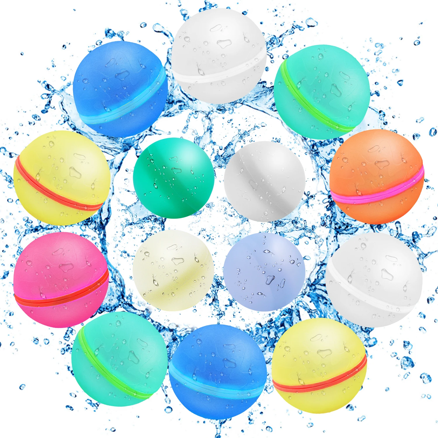 3-9PCSWater Balloons Reusable, Self Sealing & Quick Fill Water Balls Toys, Family Summer Outdoor Pool Beach Toys for Kids Adults