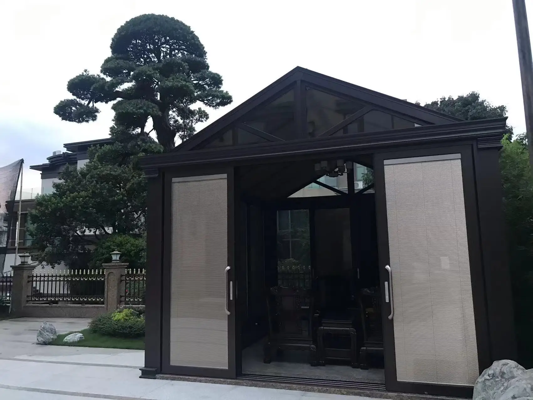 Villa Outdoor Aluminum glass garden house Veranda four Season Sunroom double Glass Aluminum