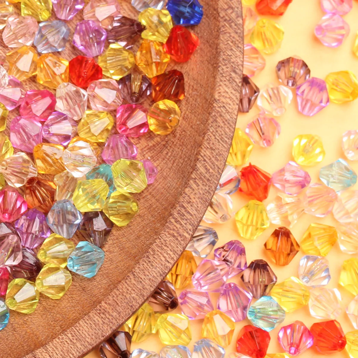 500g/bag 4mm/5mm/6mm/8mm Acrylic Loose Pointed Cutting Surface Beads Transparent Necklace Bracelet Pendant For Jewelry Making