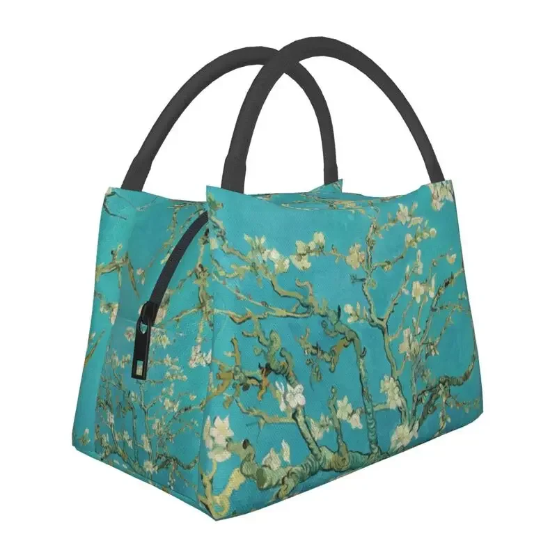 

Custom Almond Blossoms Vincent Van Gogh Lunch Bag Men Women Cooler Warm Insulated Lunch Boxes for Office Travel