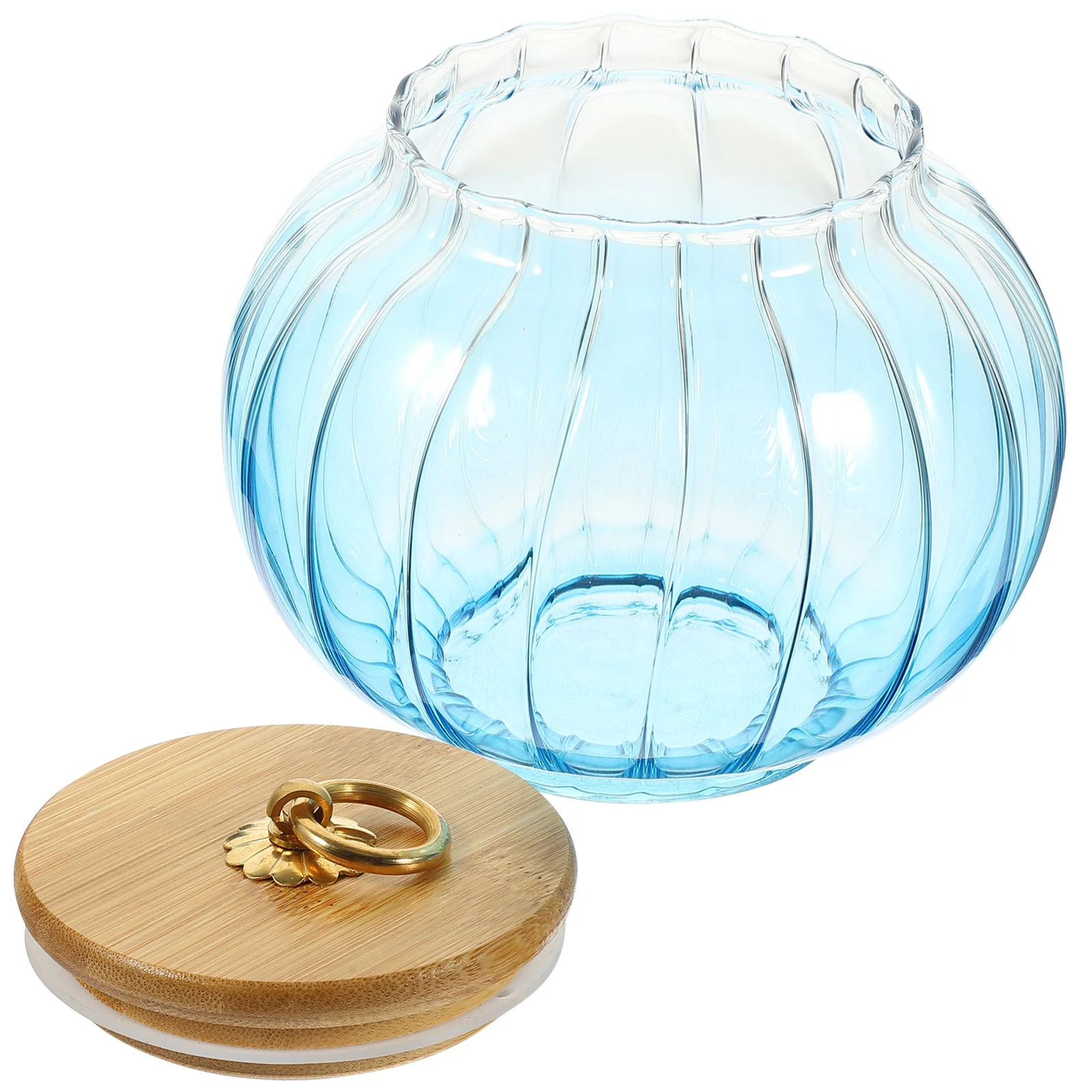 

Glass Pumpkin Candy Jar Coffee Nuts Canister Halloween Candy Bowl Food Snacks Storage Container