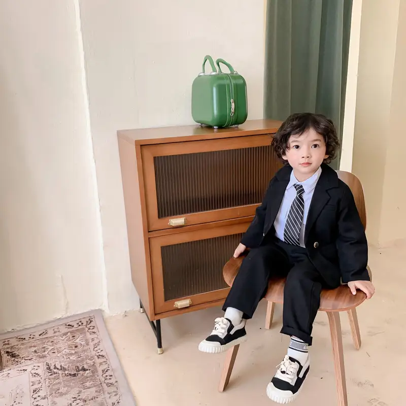 2024 Spring Boys Girls Blazer Sets Autumn Korean Fashion Kids Baby Coat Jacket+Pants 2pcs Suit Children Toddler Clothes Outfit - Image 5
