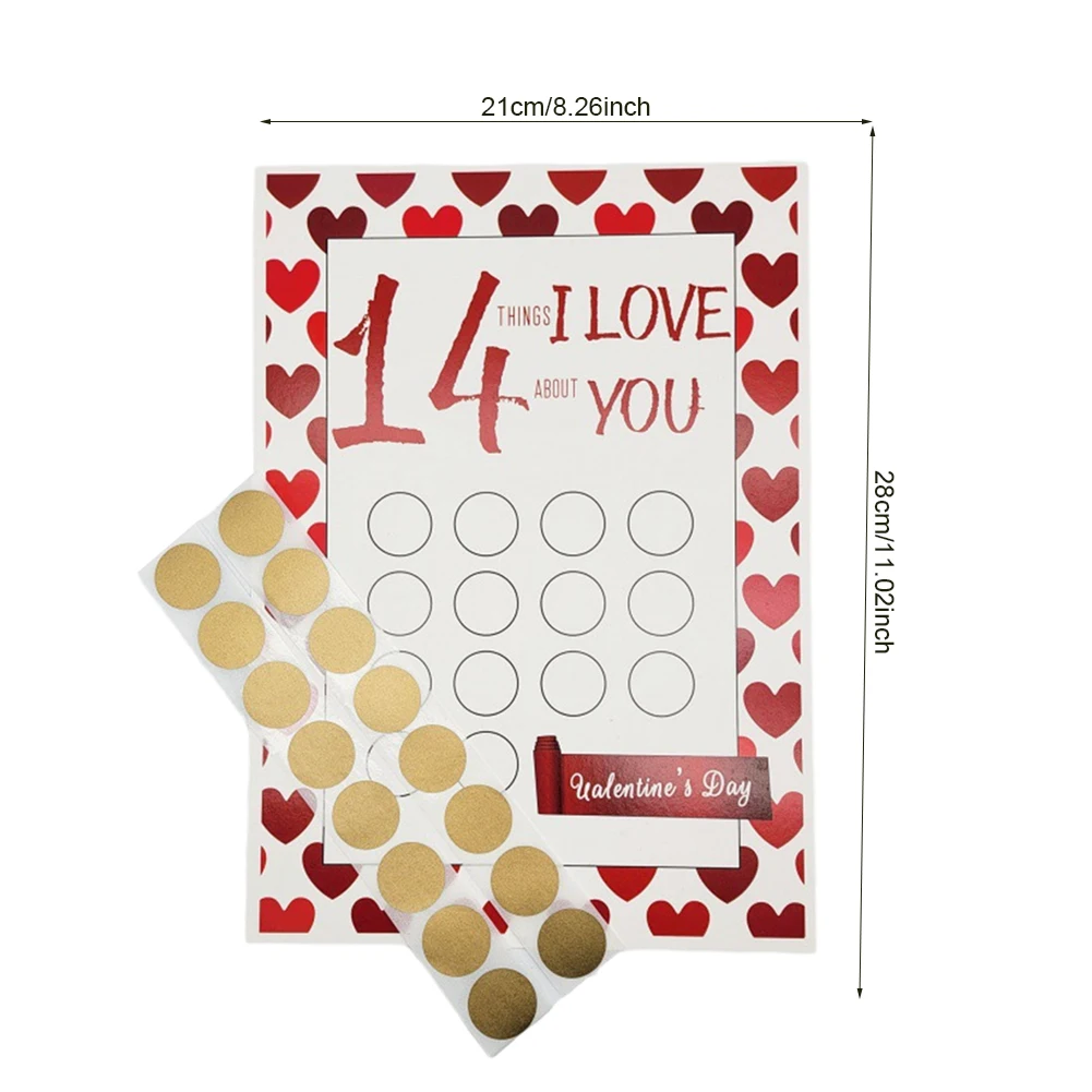 발렌타인 데이 스크래핑 스티커, I Love You 인사 카드 긁기 카드, 생일 결혼 기념일 선물, 14 가지