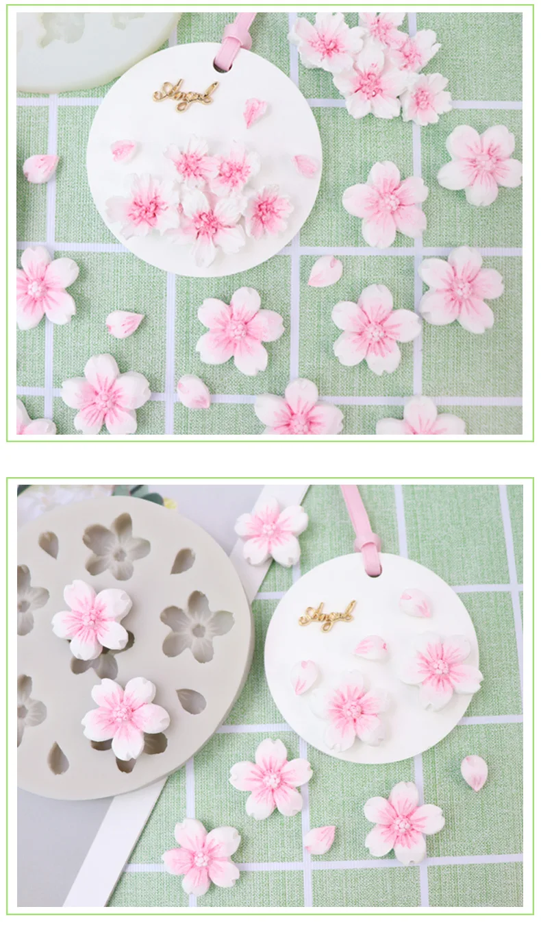 Description Picture 4 of itemDIY Cherry Silicone Mold Sugar Chocolate Small Flower Gutta Percha Gypsum Mold Silicone Mold Cake Mold Baking Accessories