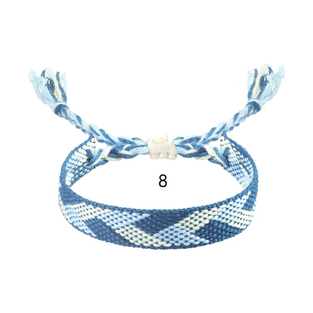 Boho tissé broderie amour poignet tricoté Bracelets d'enveloppement corde à la main tissage tressé glands ethnique femmes hommes bijoux