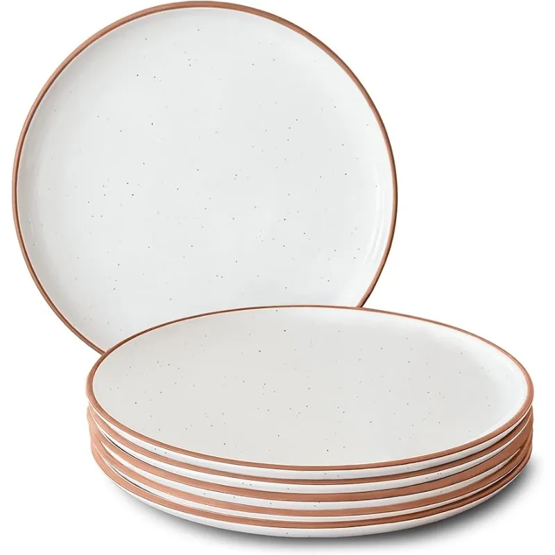 

Mora Ceramic Dinner Plates Set of 6, 10 Inch Dish Set - Microwave, Oven, and Dishwasher Safe, Scratch Resistant