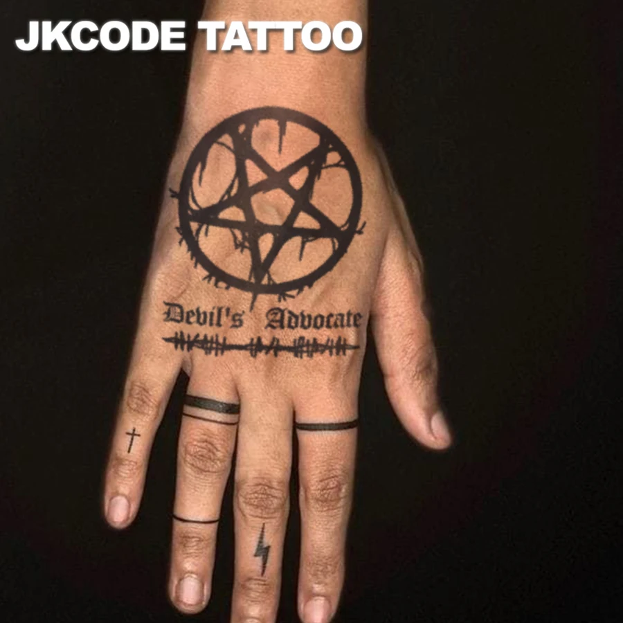 Five-pointed star tattoo,Hands, Necks, Cryptic symbol Temporary Tattoos,  Waterproof, Realistic Fake Tattoos,Lasts 1-2 Weeks - AliExpress, image size:900x900