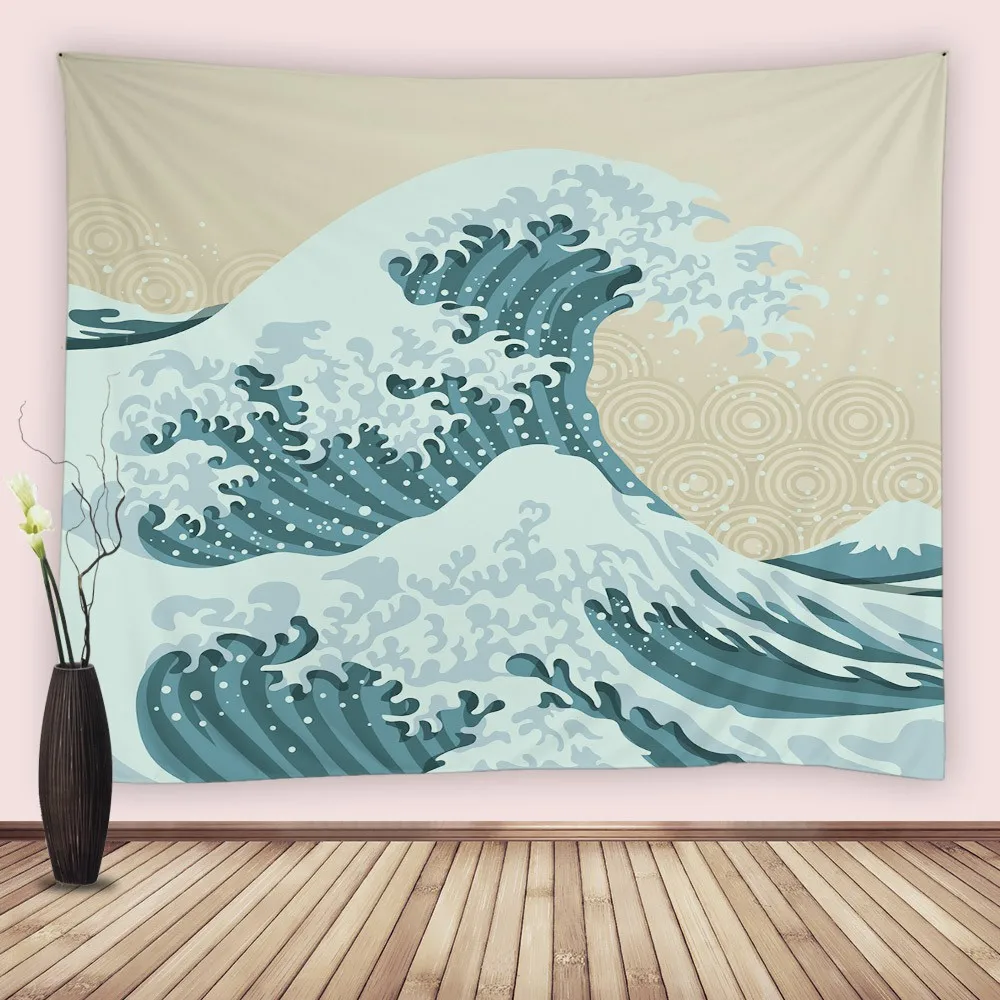 

Гобелен Kanagawa, морские волны, японский настенный подвесной морской пейзаж, настенные гобелены, настенное искусство для гостиной, спальни, Декор