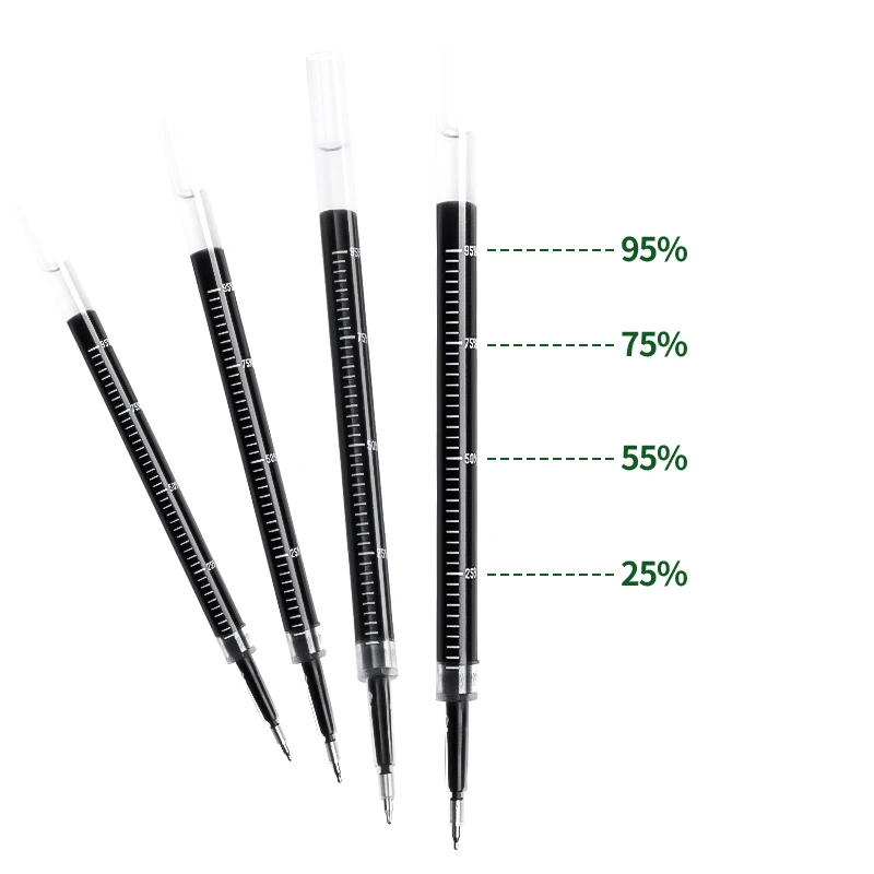M&G 리필용 잉크, 검정색 0.5mm, 10개입, 눈에 띄는 눈금, 학생, 사무실 및 금융용으로 적합