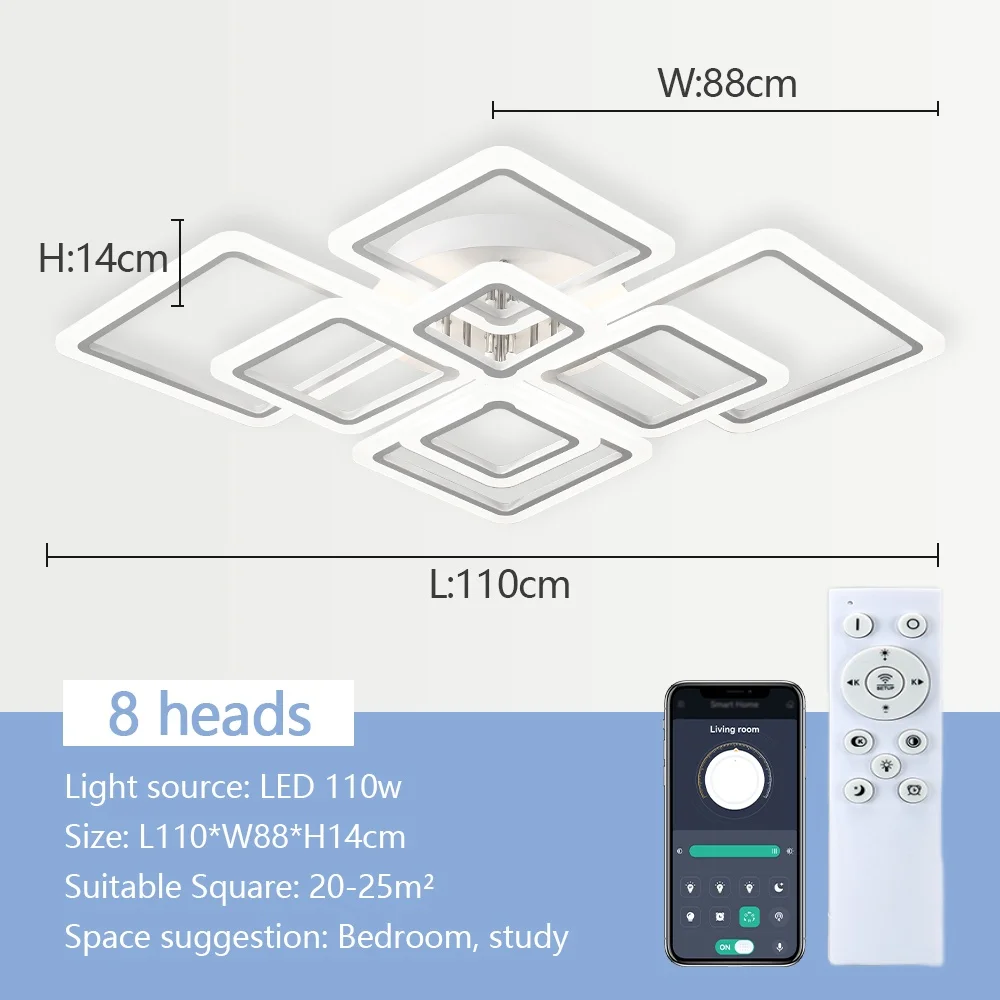 Modern Nordic LED Pendant Light - Square Ceiling Chandelier for Home Decor