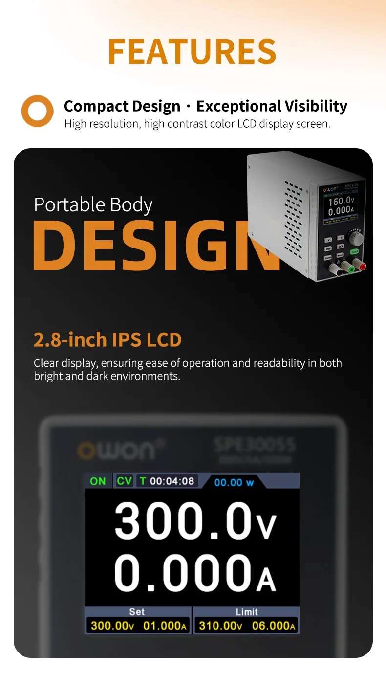 SPE15054 SPE30054 Programmable DC Power Supply 150V 300V 500W Portable Laborator