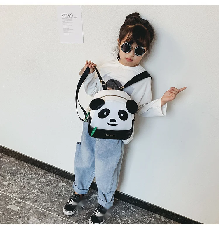 Rucsac Panda nou pentru grădiniță, rucsac cu desene animate Panda, frunze de bambus, drăguț PU, rucsac la modă_voghion.com