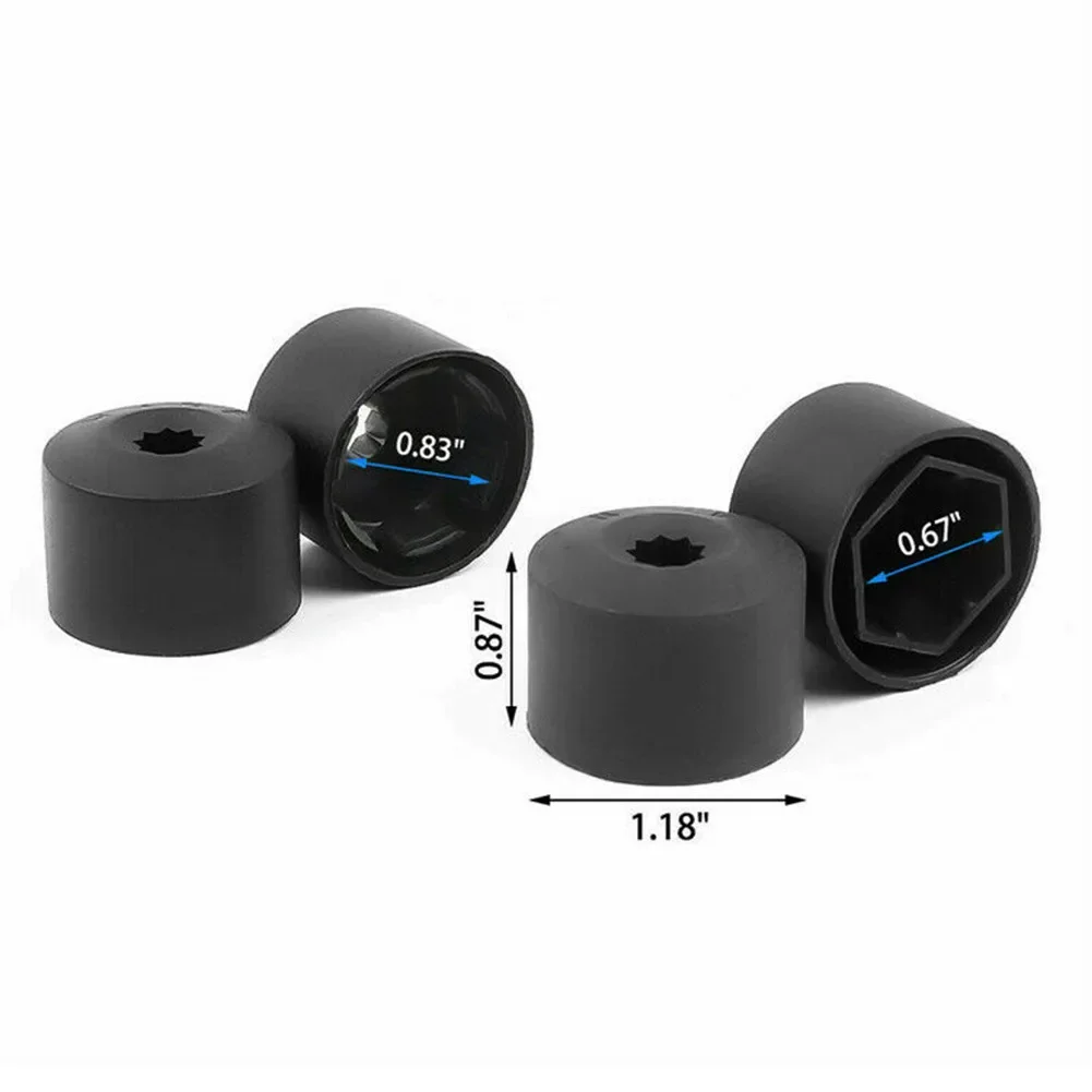 20Pcs 17mm Auto Tyre Screws Car Wheel Cover Hub Nut Bolt Covers Cap for Volkswagen Golf MK4 Exterior Protection Accessories
