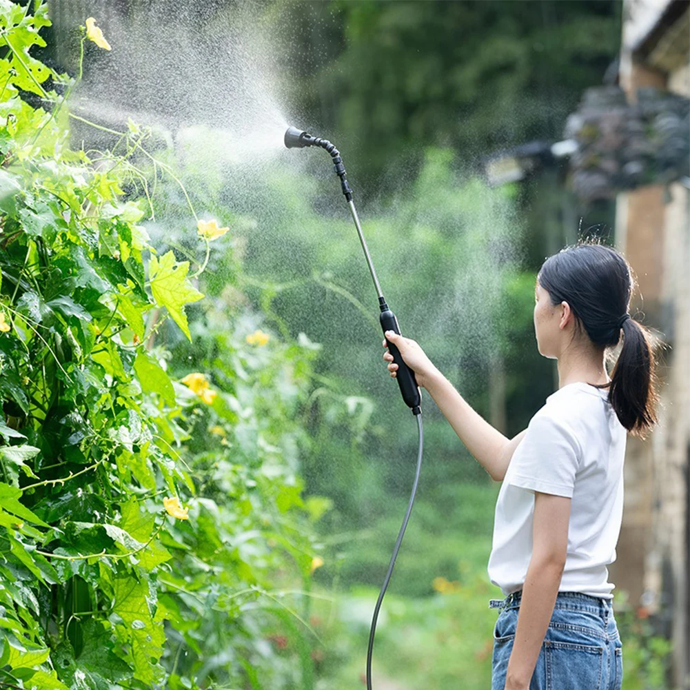 Pesticide Spray Watering Electric Tools with 2 Nozzles Hose Plant Flower Mister Sprayer Rechargeable Yard Lawn Irrigation Supply