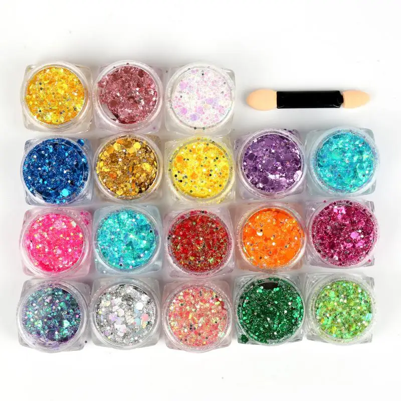 Glitter makeup Holographic Sequins Hair Body Face Glitter Gel Art Loose Shimmer Eye Shadow