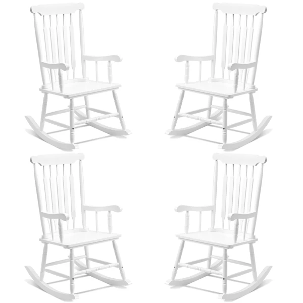 白色 杨木 温莎 木摇椅-30