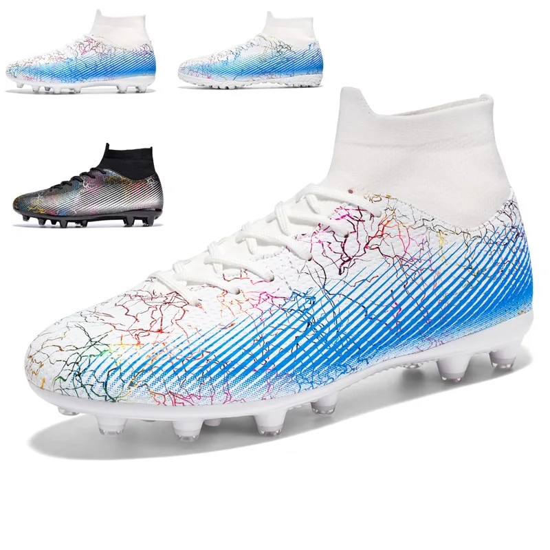 2023 New Professional Football Shoes Outdoor Adults High Ankle Soccer Boots Men Women High Quality Long Spikes High-top Sneakers