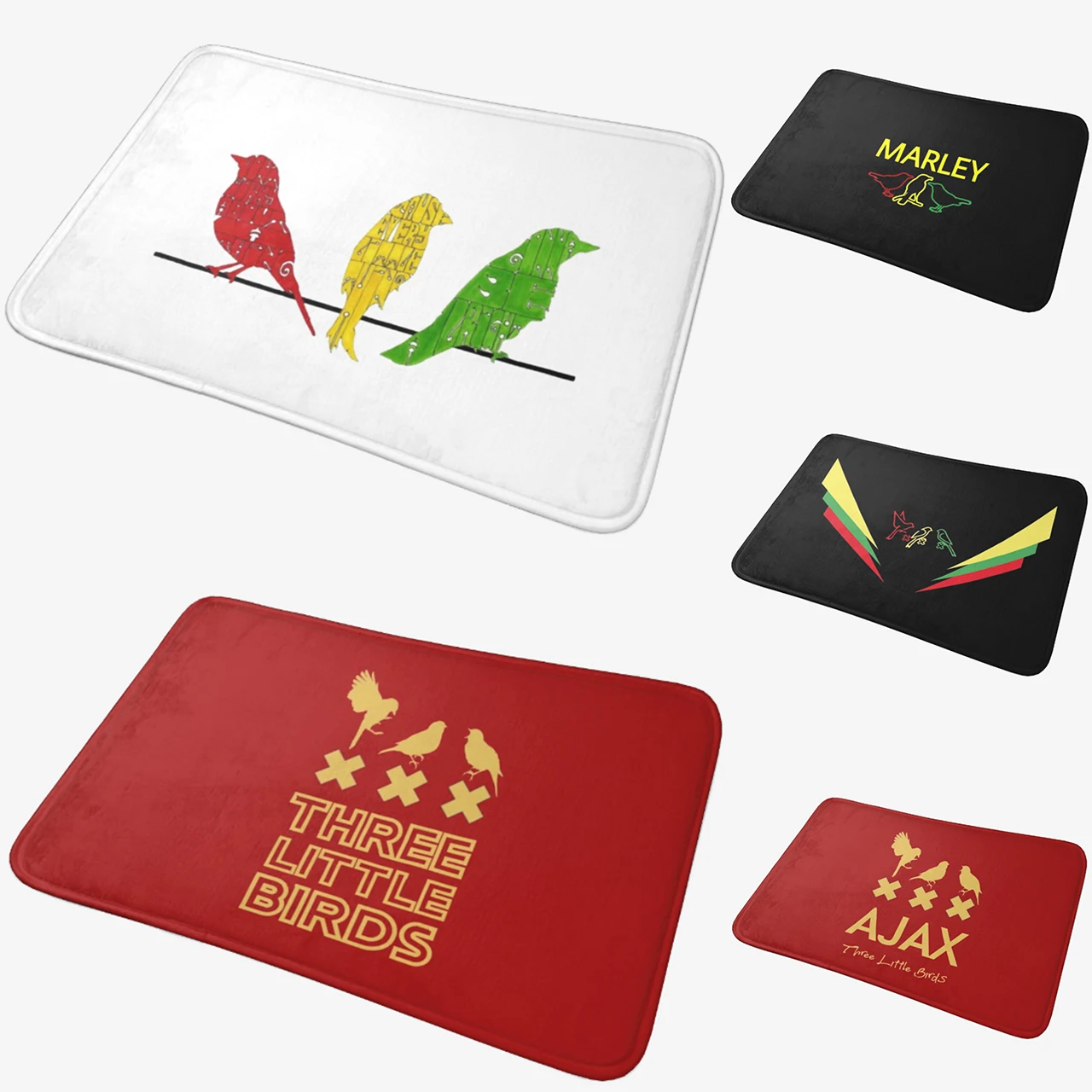Ajax Bob Marley 3 Little Birds Doormat Anti-Skid Super Absorbent Bath Mats Home Entrance Rugs Kitchen Carpet Hallway Footpad