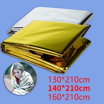 Emergency Blanket Outdoor Survive First Aid Rescue Kit Windproof Waterproof Foil Thermal Blanket for Camping Hiking 6