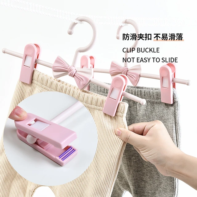 10 Pieces Baby Hangers Kids Clothes Hangers Plastic Baby Clothes Rack  Plastic Clothes Hangers for Baby TShirts Sweaters Pants Pink