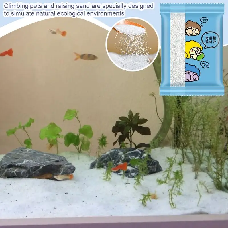natural calcium sand Hermit Crab Sand Small and uniform particles White Fine Sand for small animal Fish Tank Natural Landscap