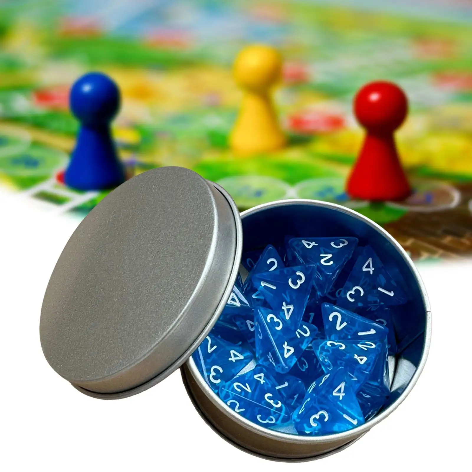 25 Pieces Multisided Dice Collectibles 16mm with Storage Case D4 Die for Entertainment Toy Theme Parties Friends Gathering Dice