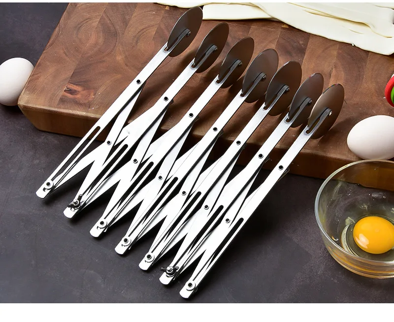 Description Picture 2 of item3/5/7 Wheels Cutter Dough Divider Side Pasta Knife Flexible Roller Blade Pizza Pastry Peeler Stainless Steel Bakeware Tools