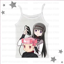 Vintage Punk Anime Graphic Tank Top - Gothic Grunge Streetwear Corset Style Crop - S (WHITE)