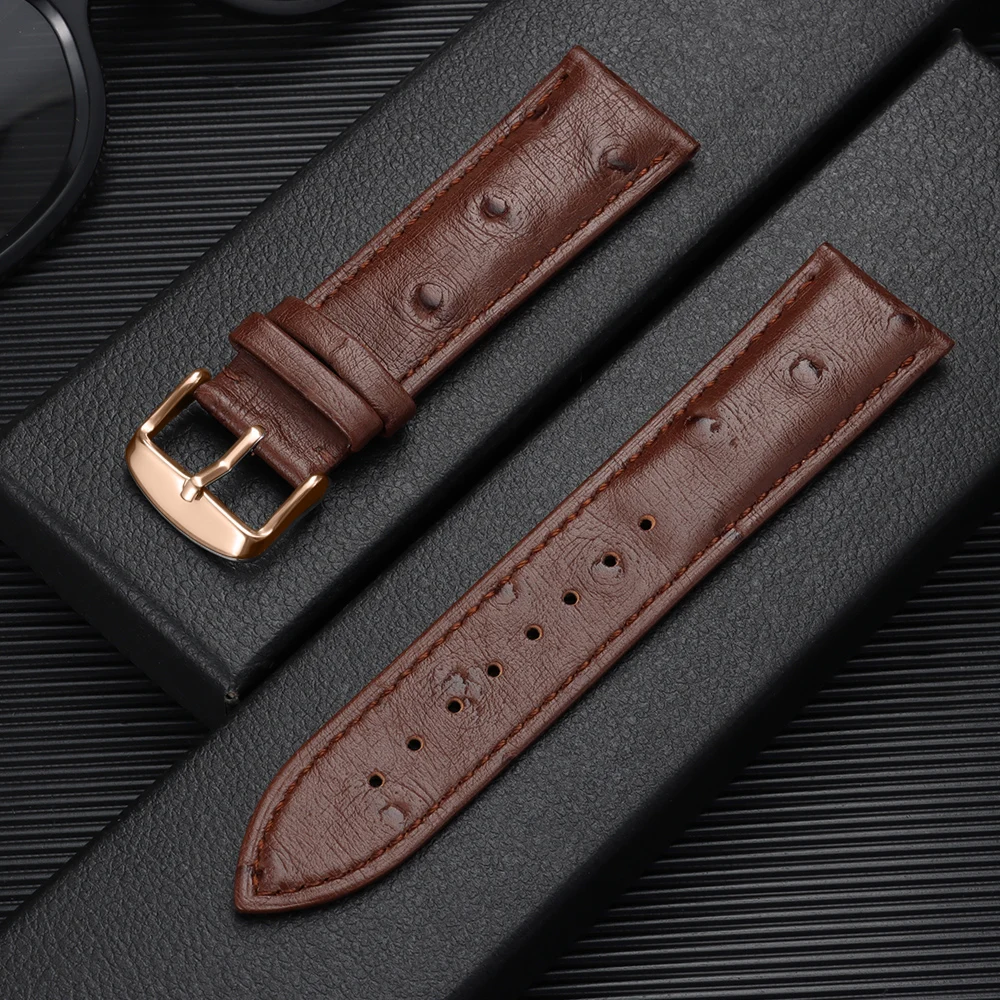 Premium Cowhide Leather Strap with Universal Butterfly Buckle
