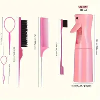 6 pièces/ensemble ensemble de brosses à cheveux coiffure vaporisateur bouteille cheveux tressage boucle Rat queue peigne taquin cheveux Brsuh bord contrôle brosse à cheveux 6