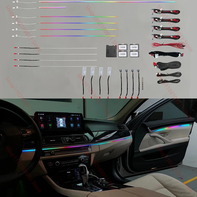 For bmw 5 series f10/f11 2 colors tuning car neon voiture led strip  interior decorative door ambient light - AliExpress