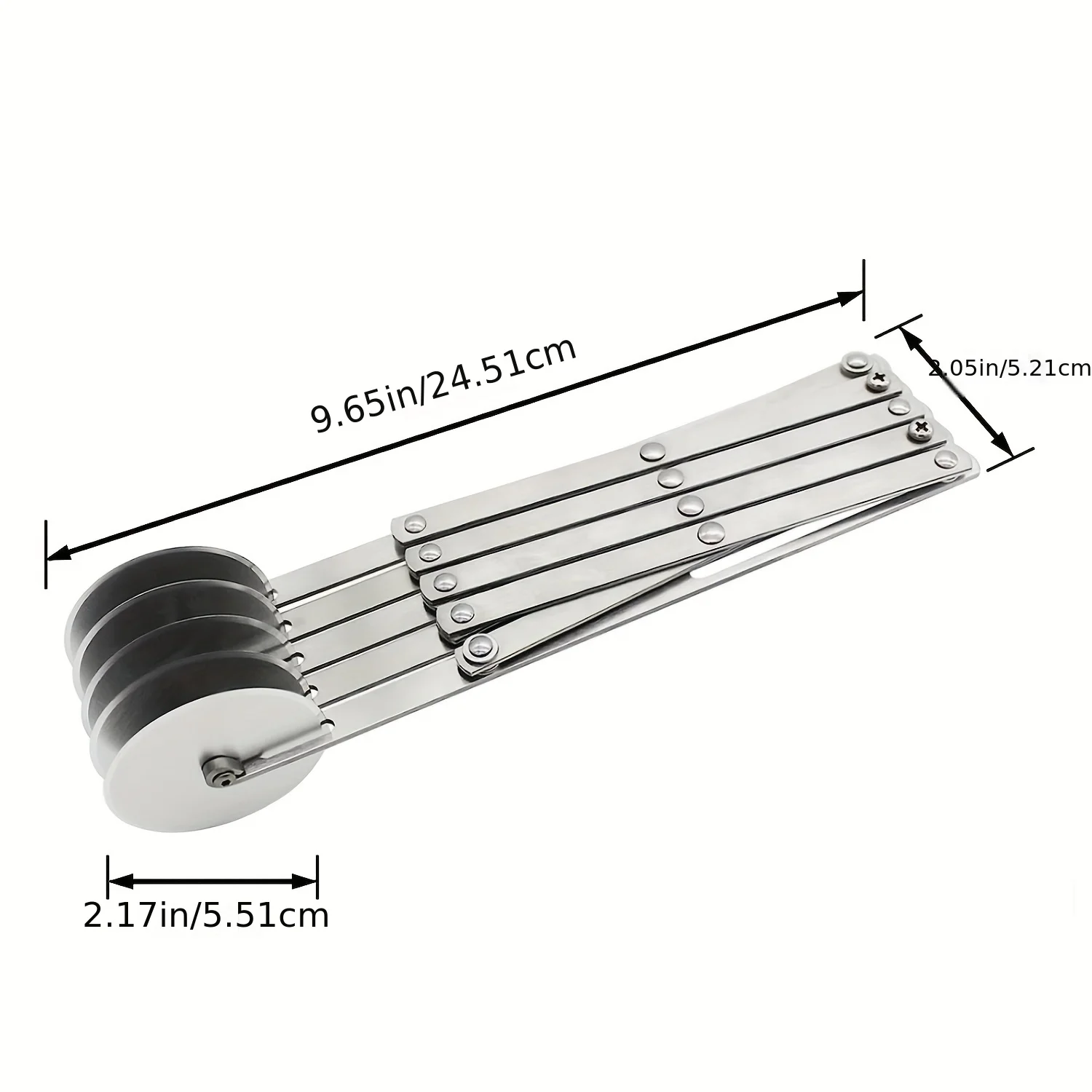 1pc 5-Wheel Stainless Steel Expandable Pizza Slicer, Adjustable Pastry Cutter, Bread Dough Divider-Ideal Tool for Restaurants