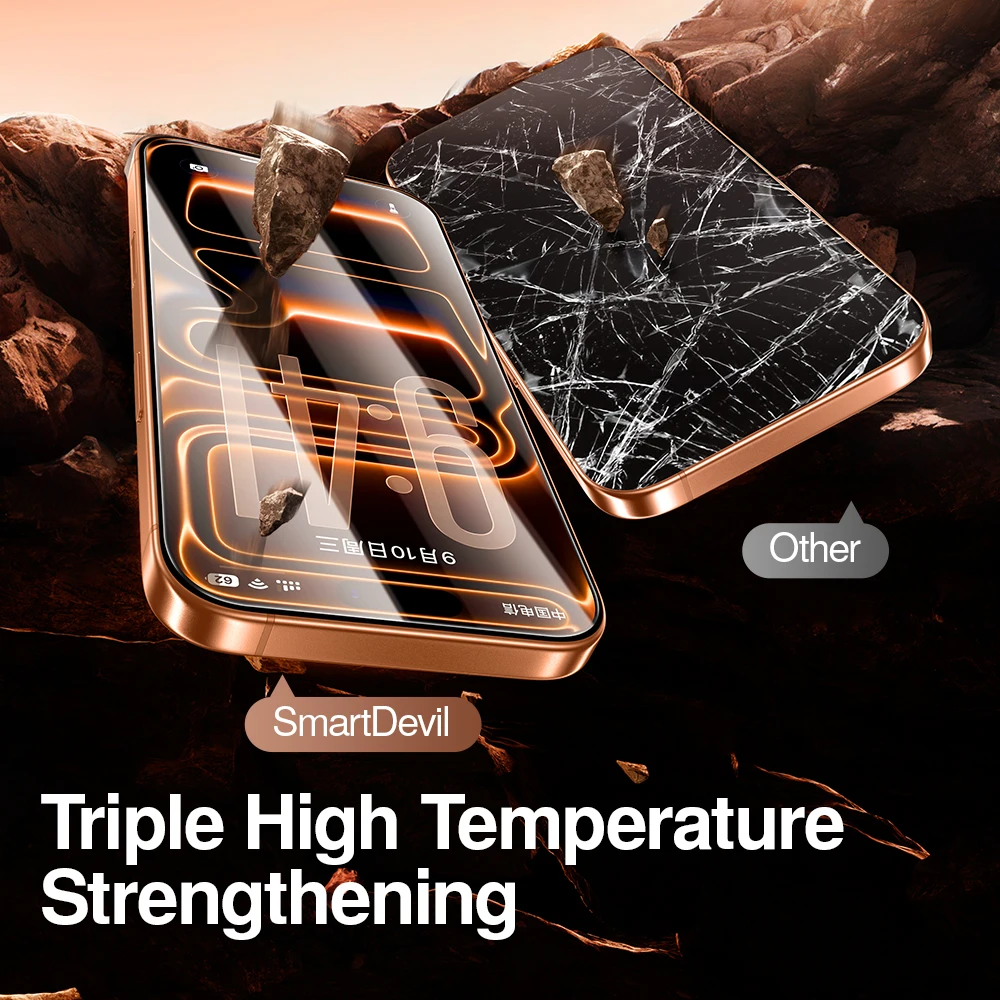 SmartDevil 2/3 pcs Screen Protector HD for iPhone 17 Pro Max 17 Air 16 Anti-fingerprint Tempered Glass Film for iPhone 16 Pro 15 - 2