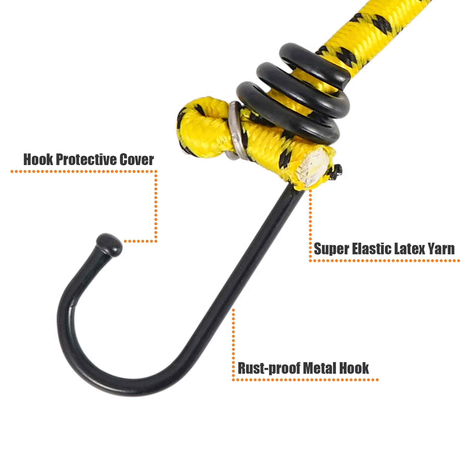 60/120cm Bungee Cord High Elasticity Rubber Tied Rope With Hooks Outdoor Tent Assembly Camping Luggage Outdoor Accessories 8mm