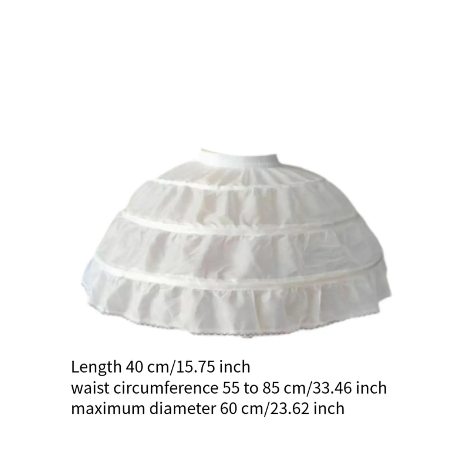 3 Hoops Petticoat Simple Dress Underskirt for Stage Performance Role Playing