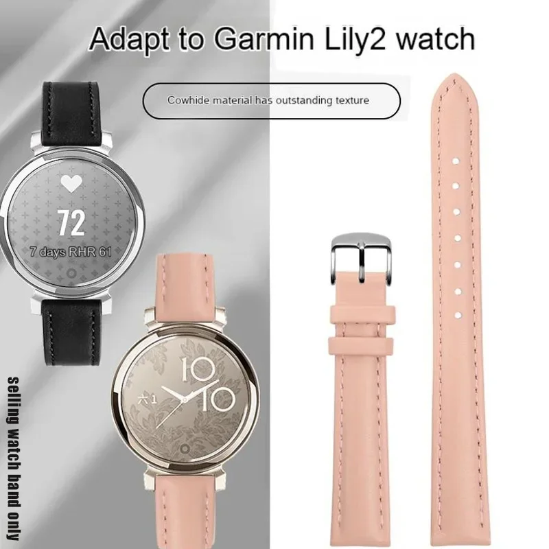 Elegant 14mm Women's Cowhide Leather Watch Strap with Quick Release