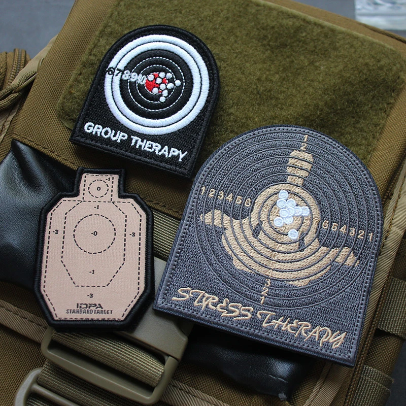 IDPA Stand Ardtarget Woven Label Patches Group Therapy 10 Rings