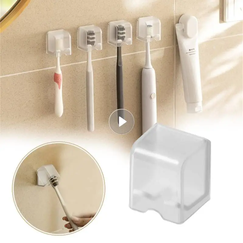 

Настенные вешалки для хранения зубных щеток, держатель для электрических зубных щеток, вешалка для зубных щёток без перфорации с крышкой, аксессуары для ванной комнаты