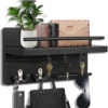 OurWarm Key Holder Wall decor with 5 Hooks, Mounted Hangers Rack, Wood Mail Organizer Shelf, Entryway Hallway Mudroom Office 4