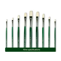 Single-support Paint Brush Flat-headed Pig Bristle Hair Water Gouache Oil Painting Pen Long Rod Art Students Color Art Supplies 2