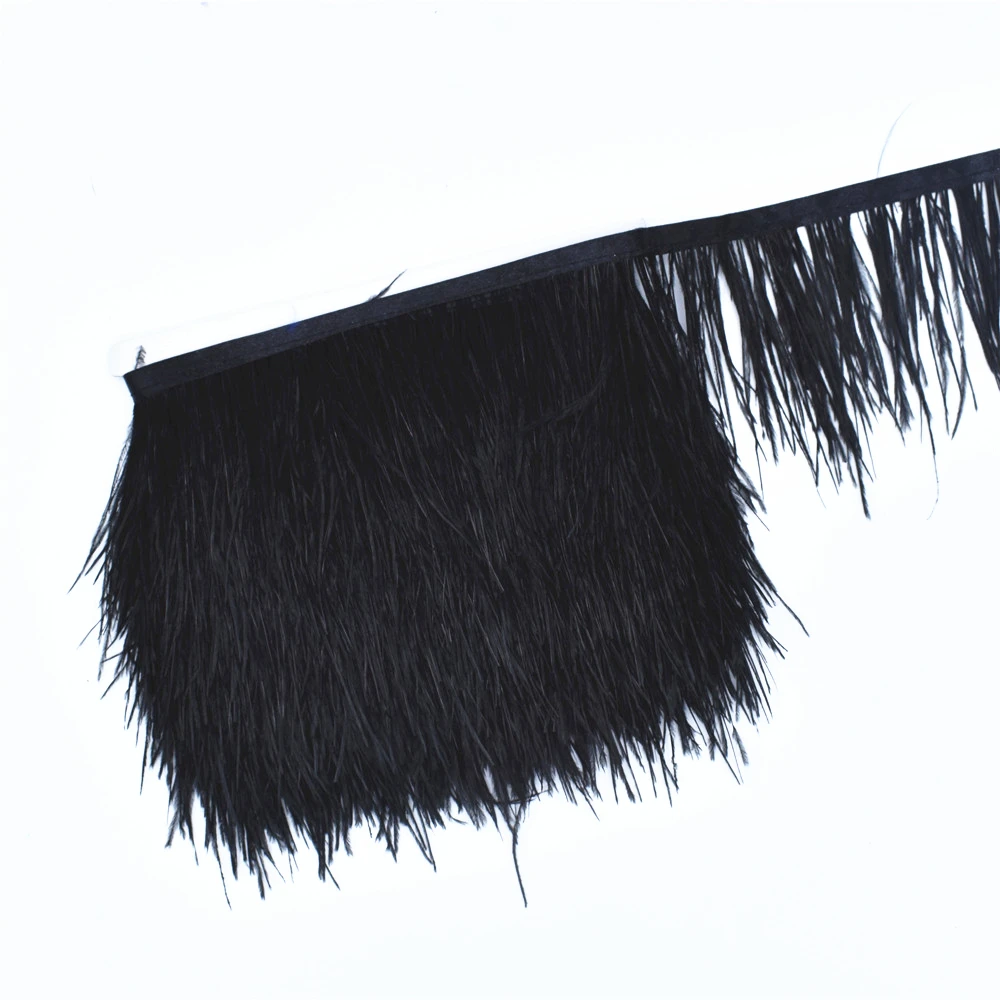 Ostrich feathers craft feathers natural feathers 1Meters Ostrich Feathers Trim Width 8-10cm Black Feathers for Crafts Ostrich Feather Fringe Trim Ribbon Plumas Plume Decoration