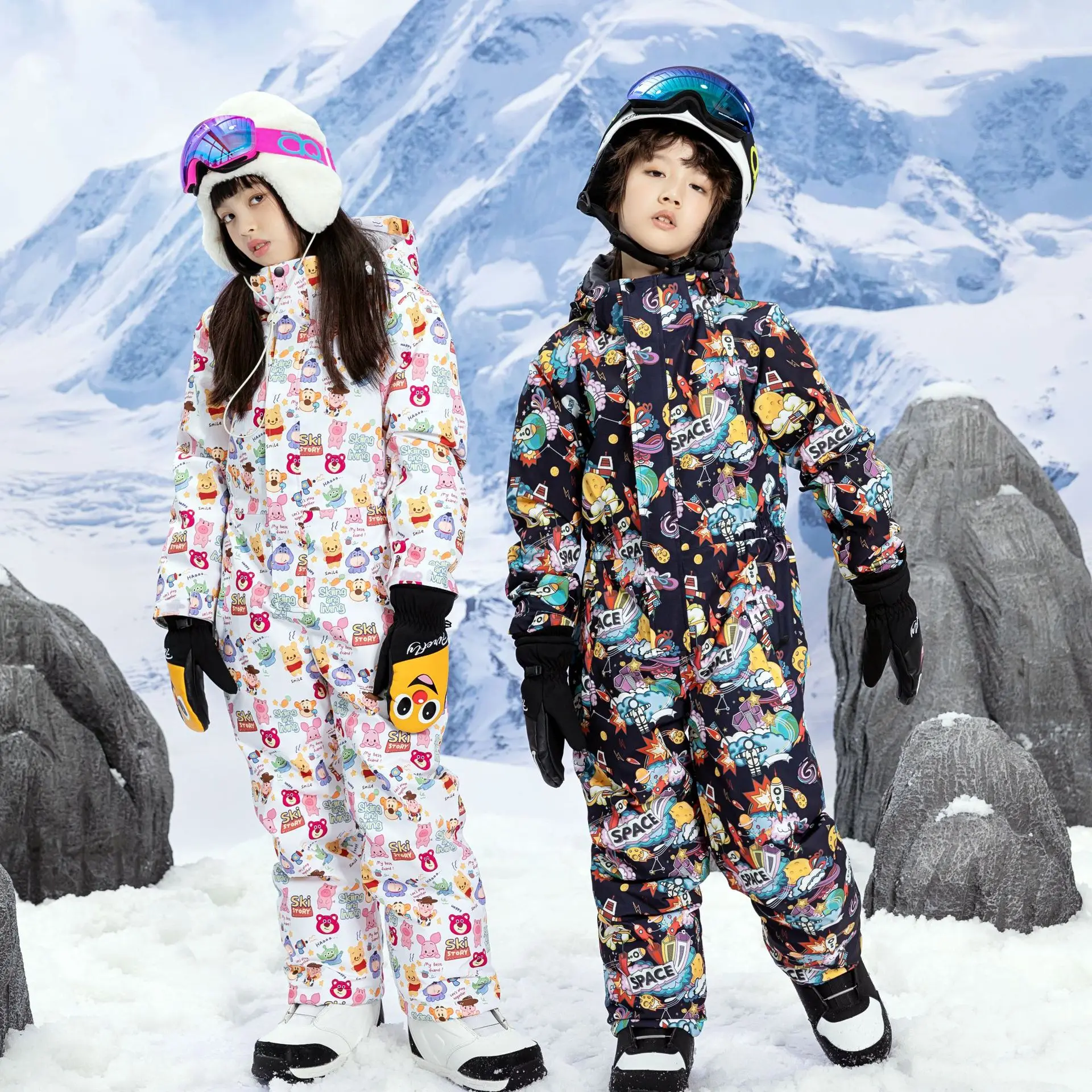 Ski Wear Cartoon Kids One-Piece Ski Suit main image 0