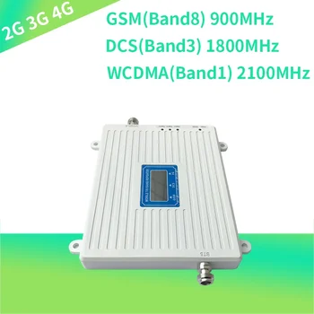 LCD 디스플레이 트라이 밴드 신호 부스터, GSM 900/DCS LTE 1800/WCDMA UMTS 2100/LTE 2600 MHz 모바일 신호 리피터 증폭기, 2G, 3G, 4G