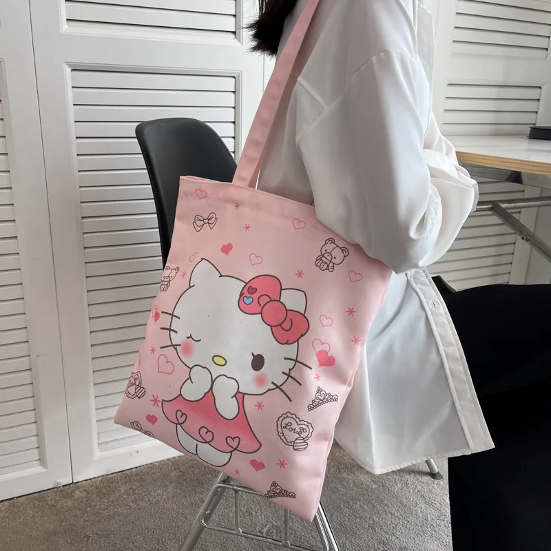 Kawaii Black Kitty Canvas Backpack - Kuru Store