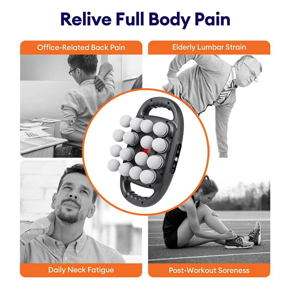 USB Rechargeable 16-head Fascia Gun 9 Levels Of Strength 9 Modes 8 Replaceable Heads To Meet The Needs Of Different Massage